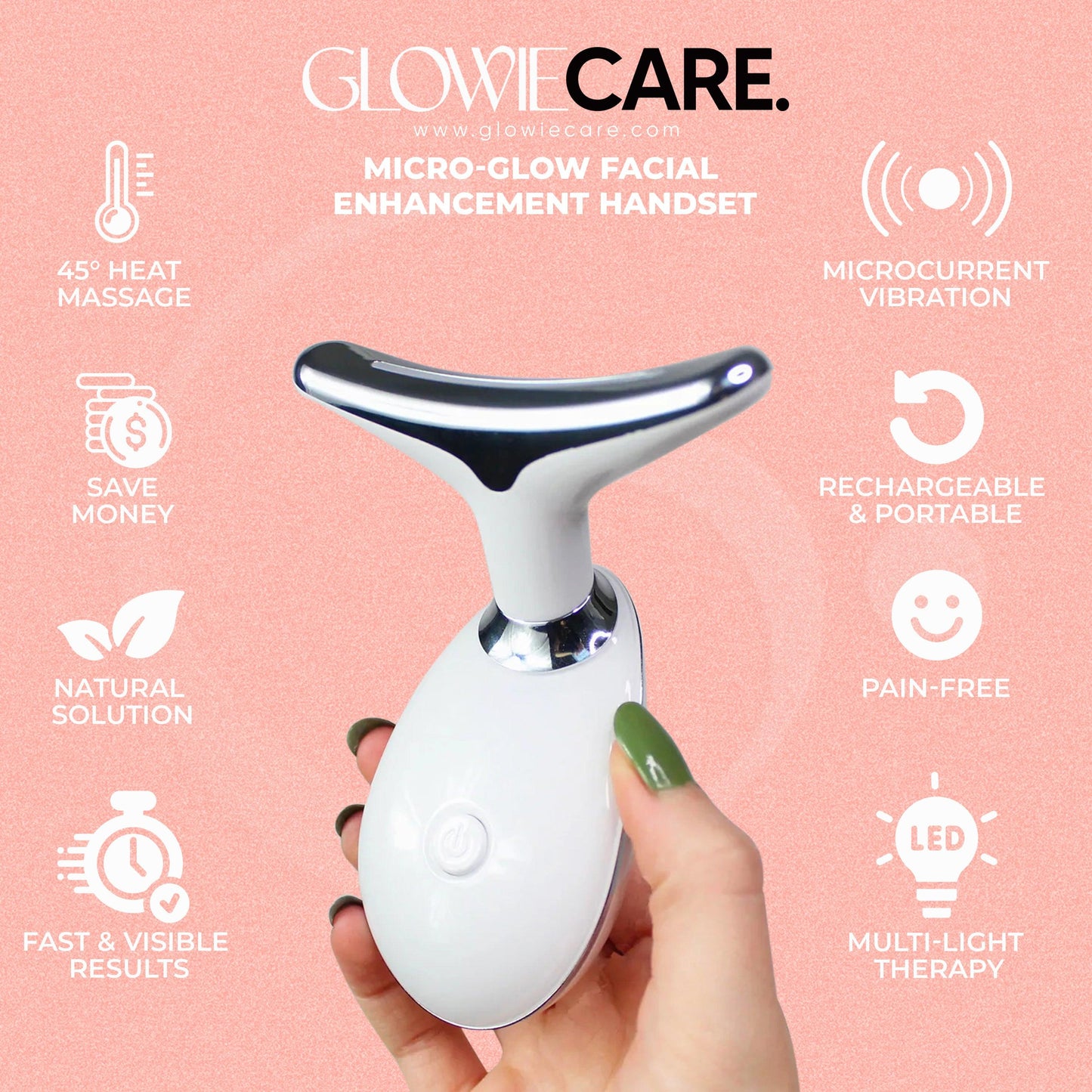 Glowie | Micro-Glow Facial Enhancement Handset - Glowiecare